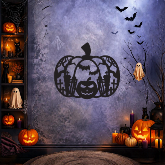 Cuadro Halloween — Pack 3 Calabazas para Muro