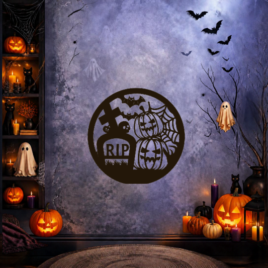 Cuadro Halloween — Pack 3 Cuadros Circulares para Muro