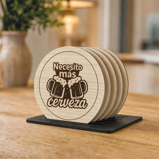 Ejemplo: posavasos Necesito más cerveza