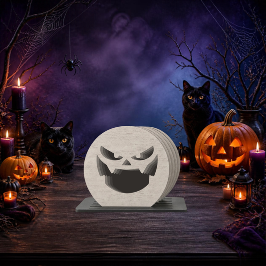 Posavasos Halloween — Set de 6 + Base