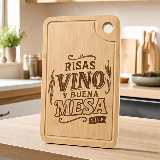 Tabla Risas Vino Y Buena Mesa — Vertical
