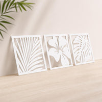 Triptico Botanico Hojas y Flor — Blanco