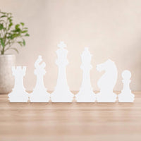 Cuadro Piezas de Ajedrez — Blanco
