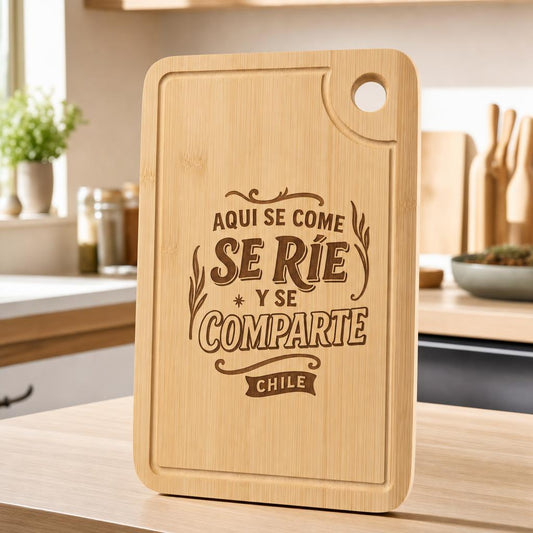 Tabla Aquí Se Come Se Ríe Y Se Comparte — Vertical
