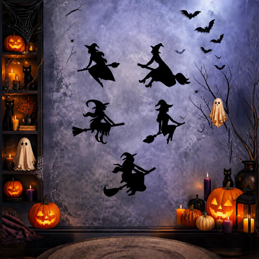 Cuadro Halloween — Pack 3 Brujas para Muro