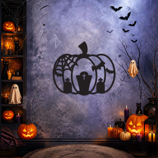 Cuadro Halloween — Pack 3 Calabazas para Muro