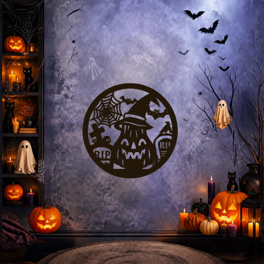 Cuadro Halloween — Pack 3 Cuadros Circulares para Muro