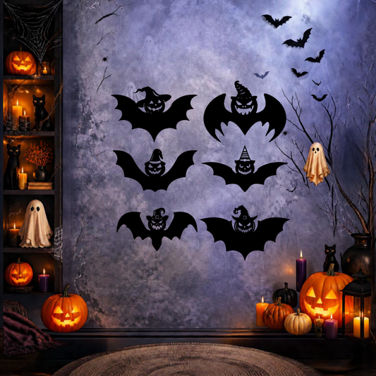 Cuadro Halloween — Pack 3 Murciélagos para Muro
