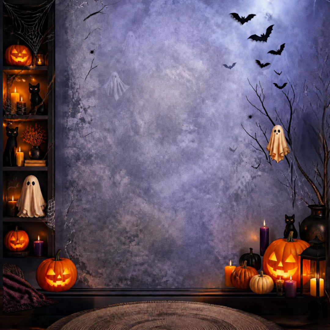 Fondo decorado para cuadros de brujas de Halloween