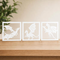 Tríptico Dragones — Blanco