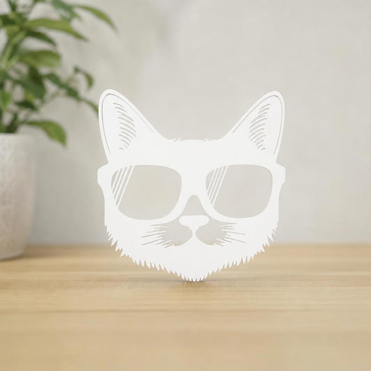 Cuadro Gato con Lentes de Sol 3 — Blanco