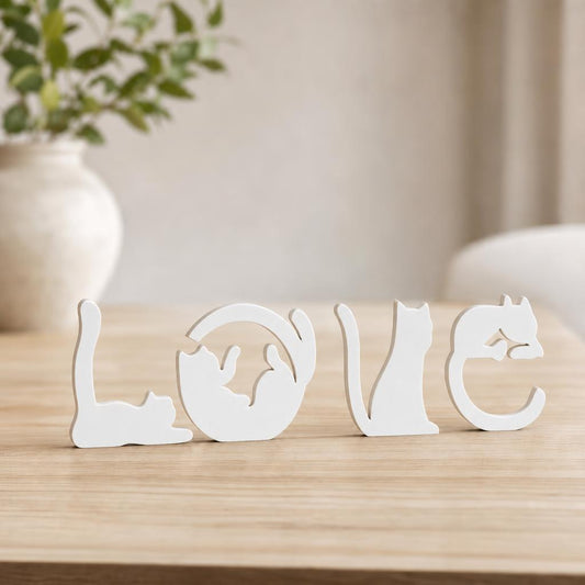 Cuadro Gatos LOVE — Blanco