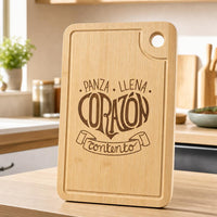 Tabla Panza Llena Corazón Contento — Vertical