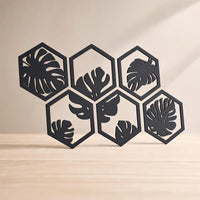 Cuadro Hexagonos Hojas Tropicales — otra vista