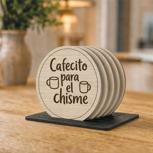 Ejemplo: posavasos Cafecito para el chisme