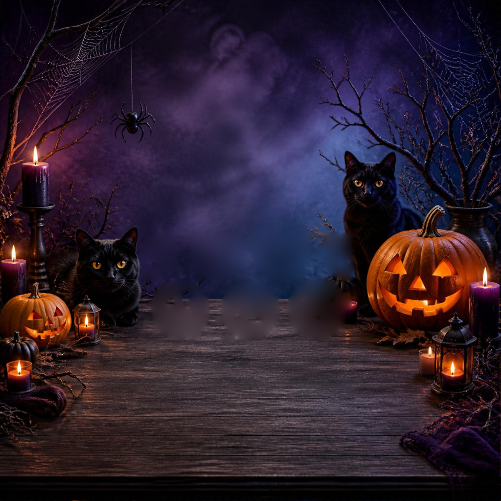 Mesa decorada de Halloween