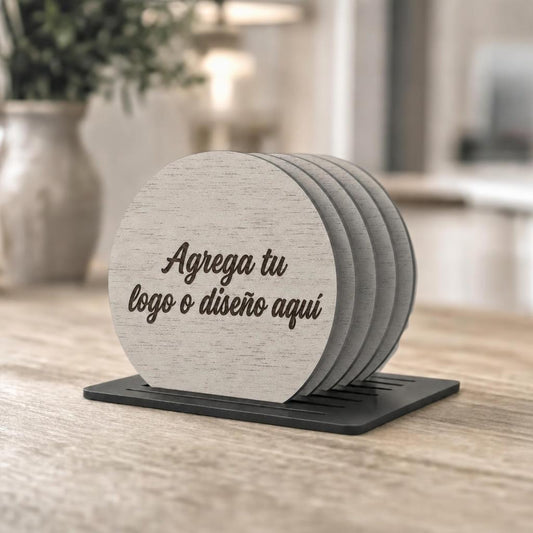 Posavasos Personalizados — Acacia (sin circulo de flores)